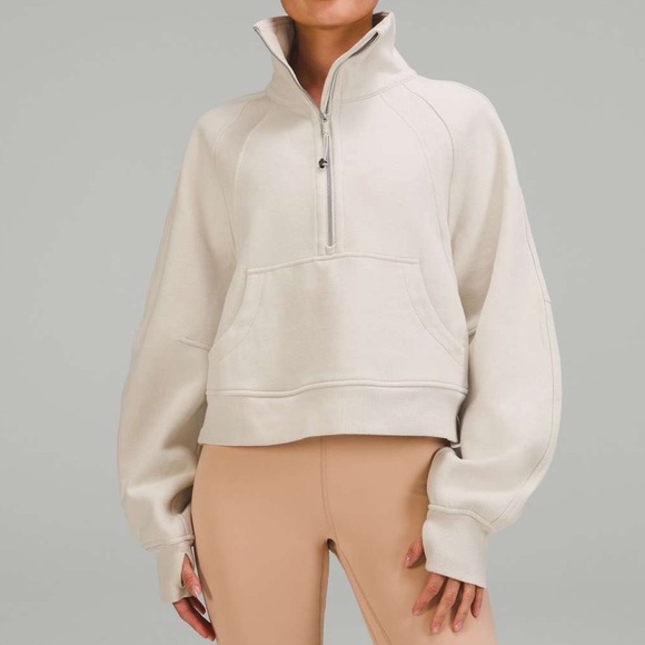 lululemon athletica Tops - Lululemon Scuba Oversized Funnel Neck Half Zip
Natural Ivory
